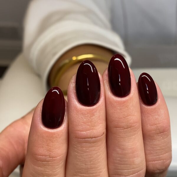 Medium oval cabernet nails for Halloween
