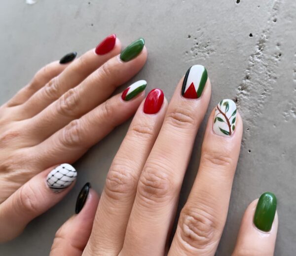 Olive branch nails for palestinian liberation